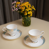 Golden Azure Cup & Saucer Set – 12 Pieces