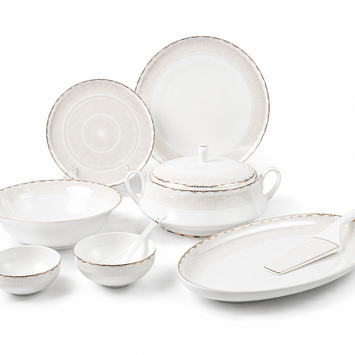Imperial Halo 37 Piece Fine Bone China Dinner Set