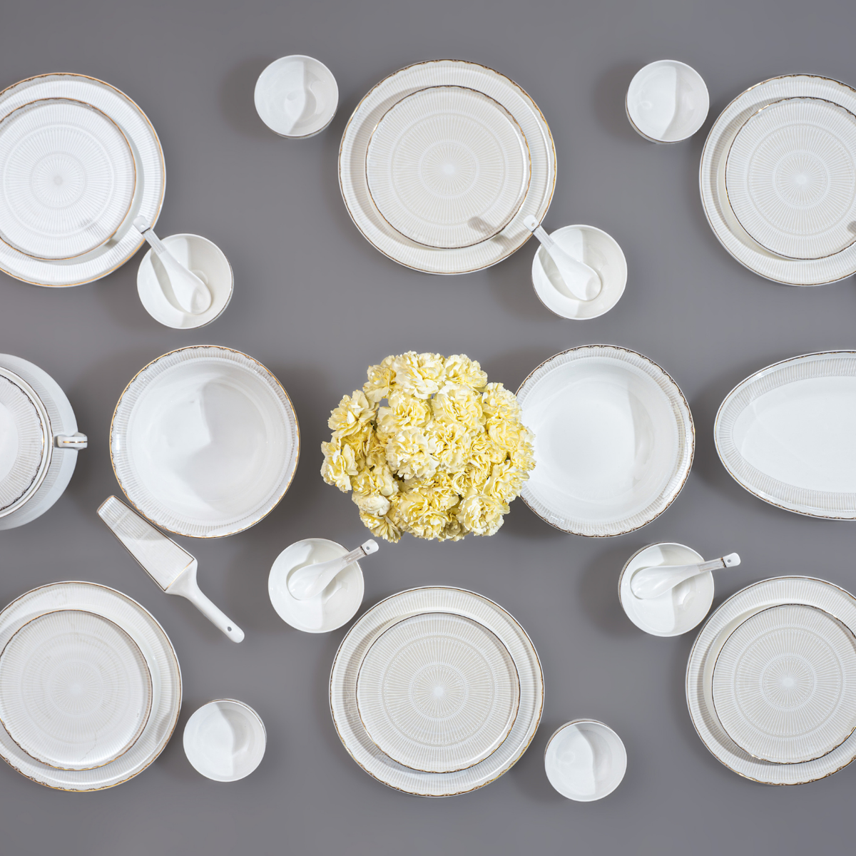 Imperial Halo 37 Piece Fine Bone China Dinner Set