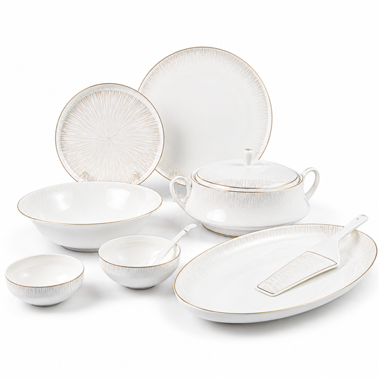 Ivory Radiance 37-Piece Fine Bone China Dinner Set