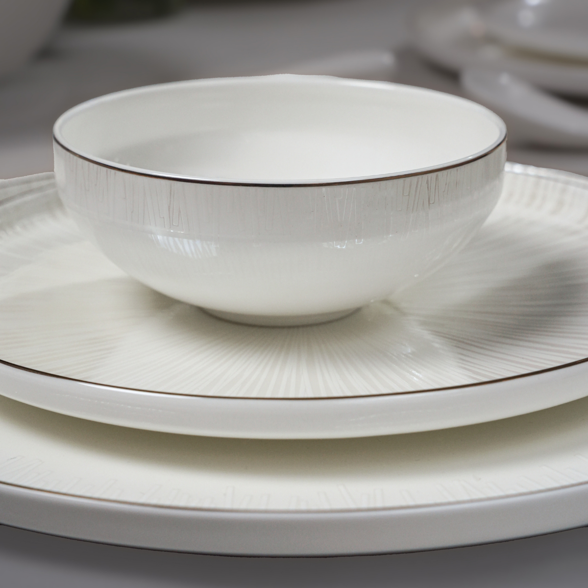 Ivory Radiance 37-Piece Fine Bone China Dinner Set