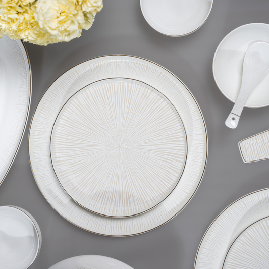 Ivory Radiance 37-Piece Fine Bone China Dinner Set