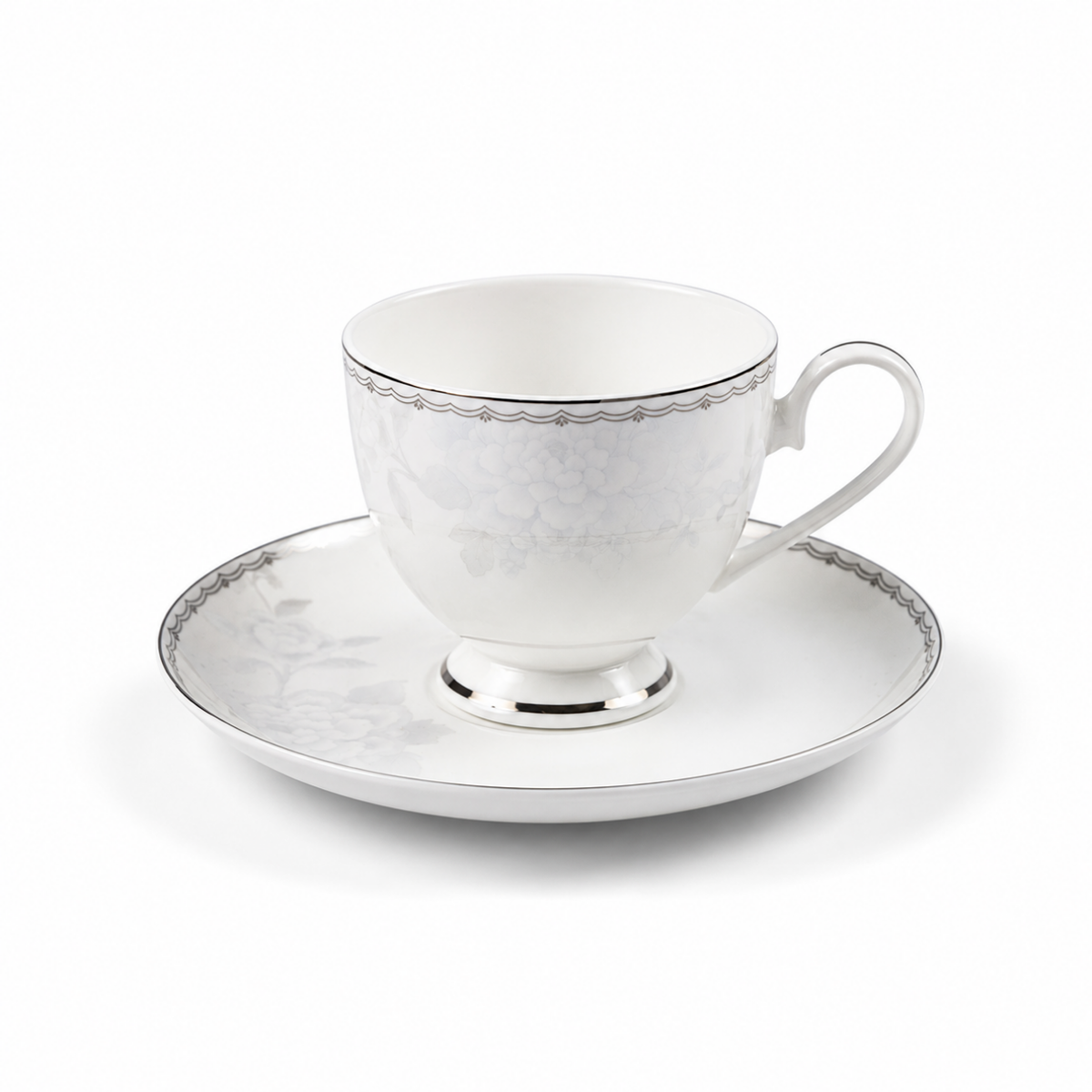 Mist Peony Cup & Saucer Set – 12 Pieces