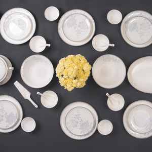 Mist Peony 37-Piece Fine Bone China Dinner Set