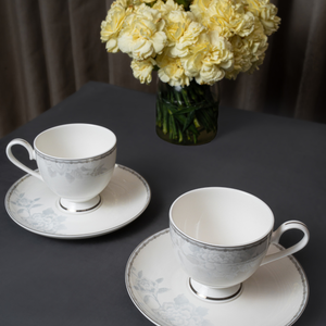 Mist Peony Cup & Saucer Set – 12 Pieces