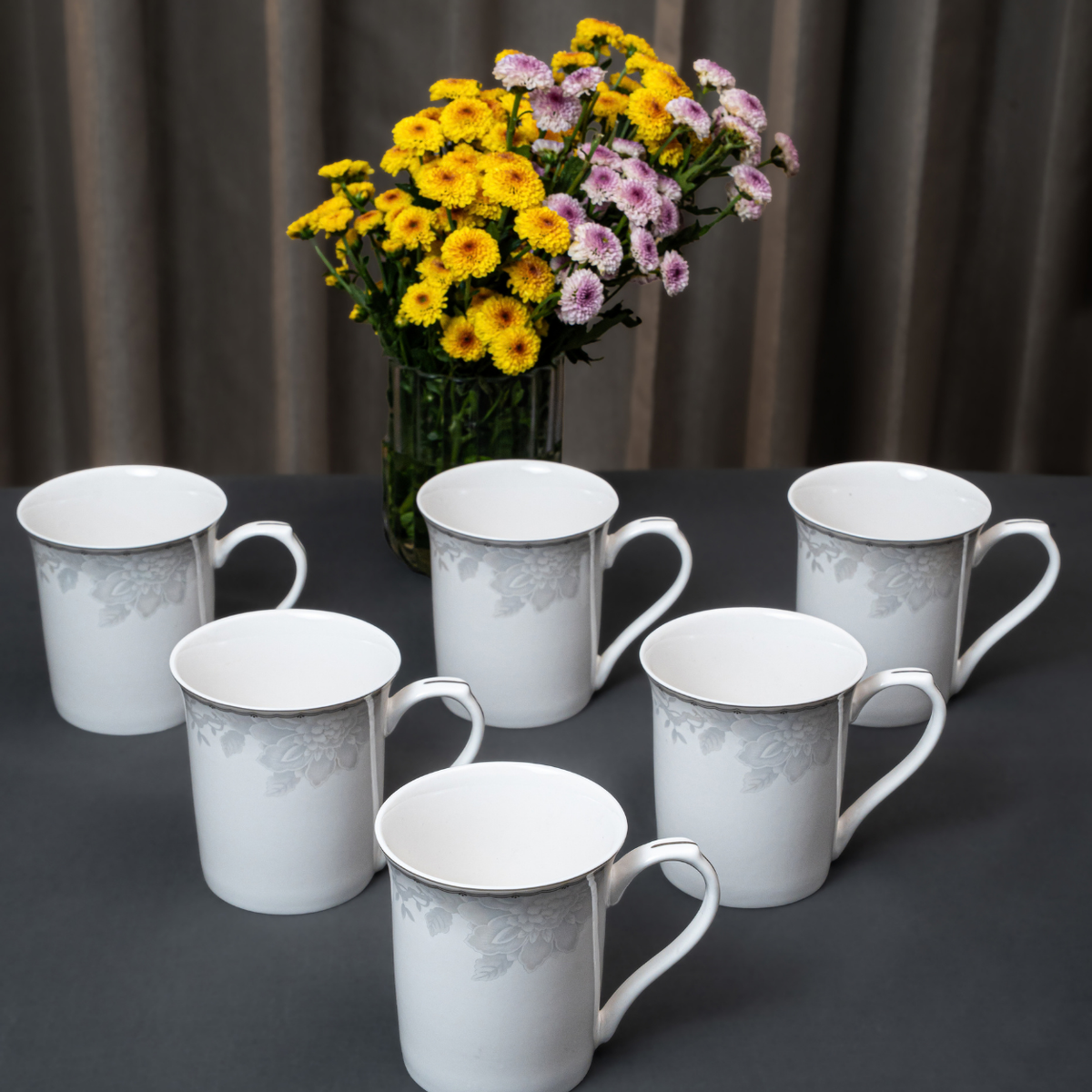 Mist Peony 6-Piece Cup Set