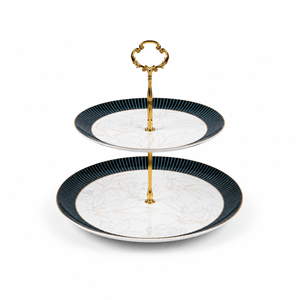 Noir Meridian Double Tier Serving Stand – 2 Tier