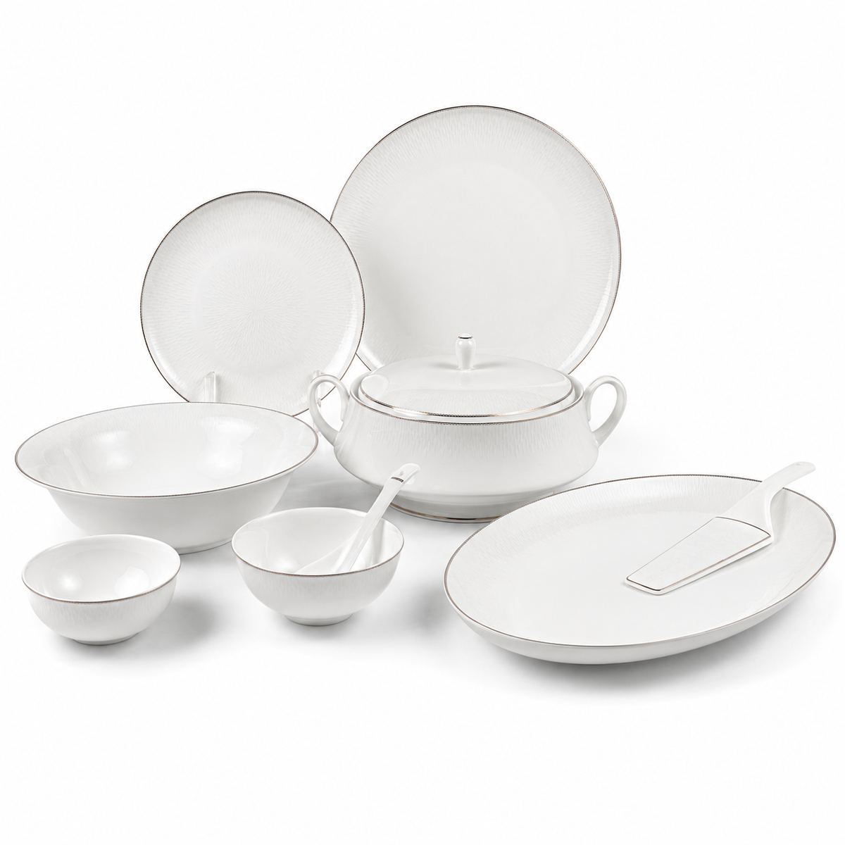 Pearl Essence 37-Piece Fine Bone China Dinner Set