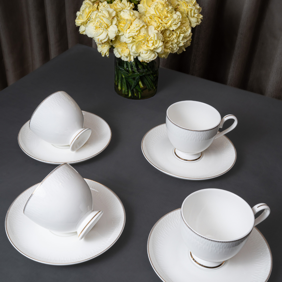 Pearl Essence 37-Piece Fine Bone China Dinner Set