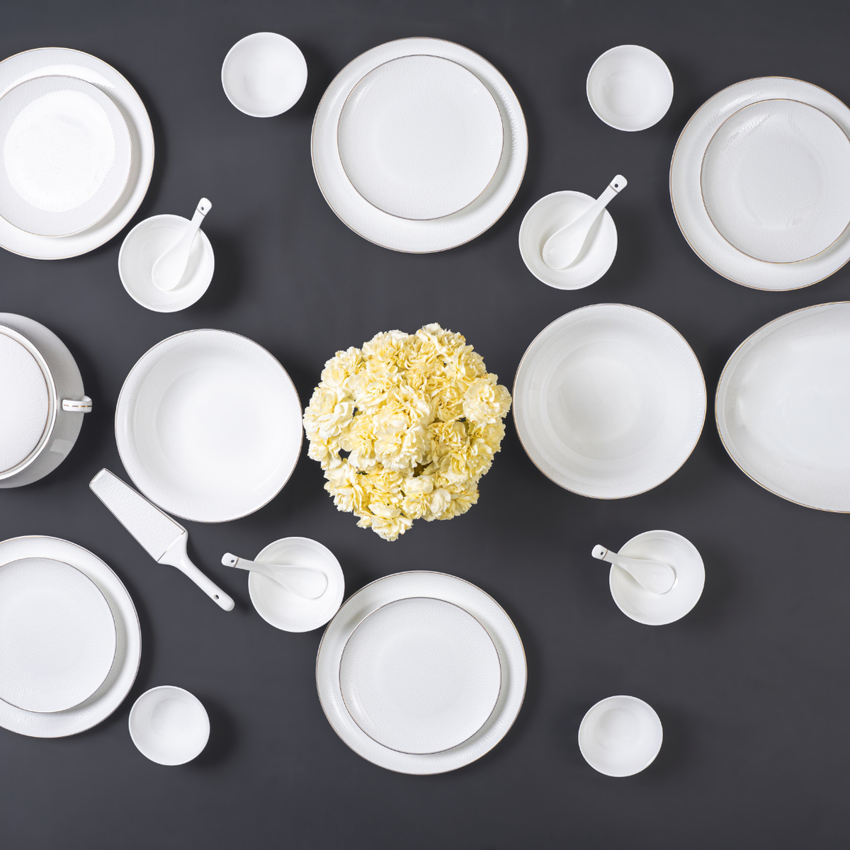 Pearl Essence 37-Piece Fine Bone China Dinner Set