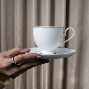 Pearl Essence Cup & Saucer Set – 12 Pieces