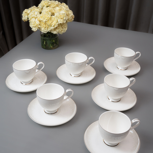 Aurelia Linea Cup & Saucer Set – 12 Pieces
