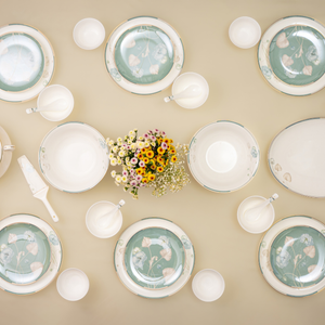 Verdant Bloom 37-Piece Fine Bone China Dinner Set