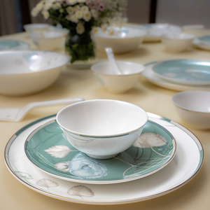 Verdant Bloom 37-Piece Fine Bone China Dinner Set