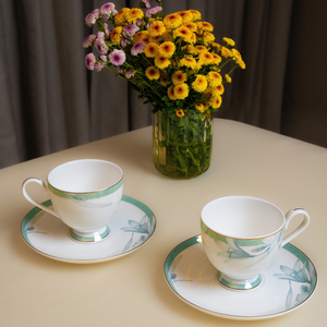 Celadon Reverie Cup & Saucer Set – 12 Pieces