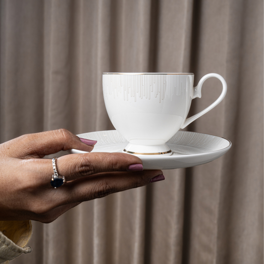Aurelia Linea Cup & Saucer Set – 12 Pieces