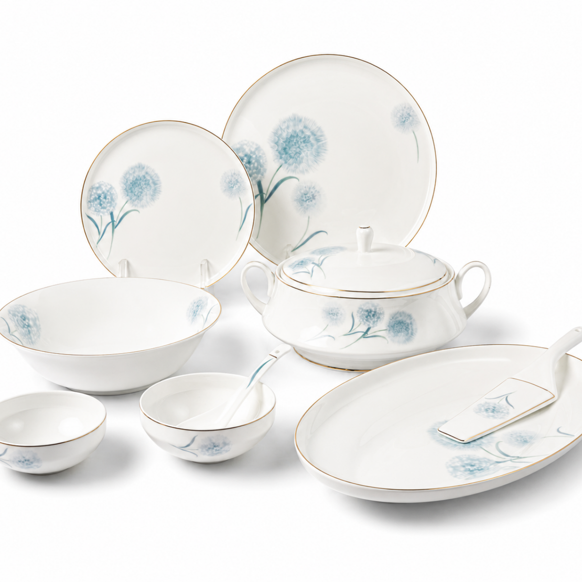 Celeste Bloom 37-Piece Fine Bone China Dinner Set