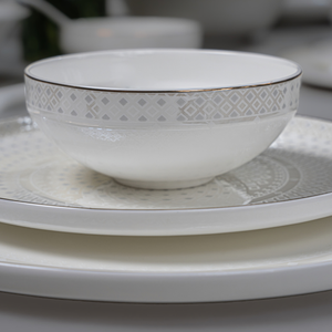 Celestine Lattice 37-Piece Fine Bone China Dinner Set