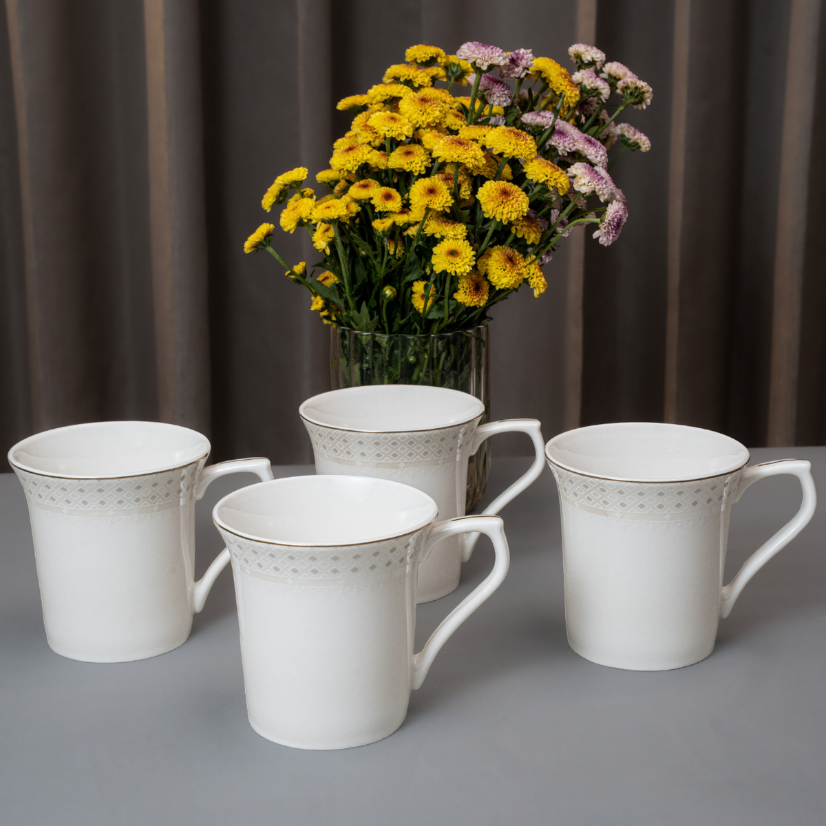 Celestine Lattice 37-Piece Fine Bone China Dinner Set