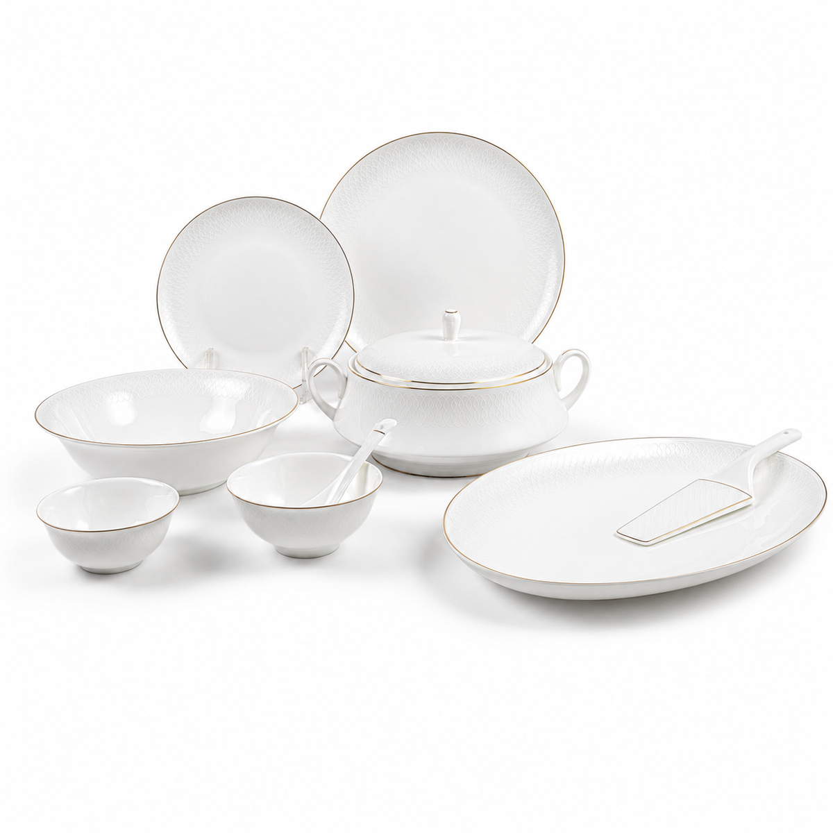 Eterna Weave 37-Piece Fine Bone China Dinner Set