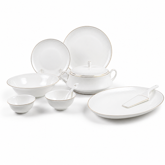 Eterna Weave 37-Piece Fine Bone China Dinner Set