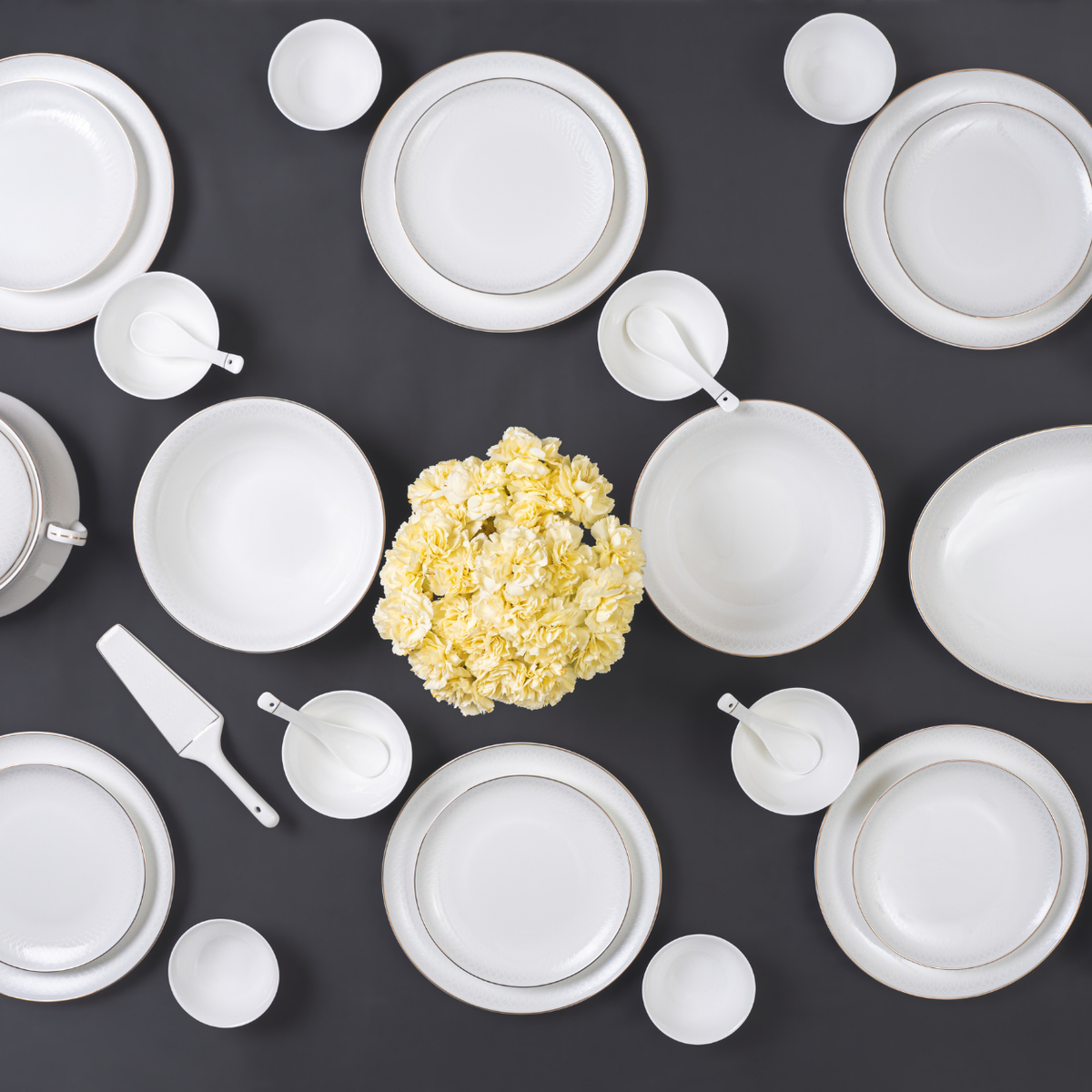 Eterna Weave 37-Piece Fine Bone China Dinner Set