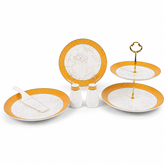 Gilded Meridian Fine Bone China Serveware Set