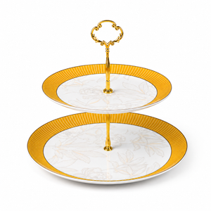 Gilded Meridian Double Tier Serving Stand – 2 Tier