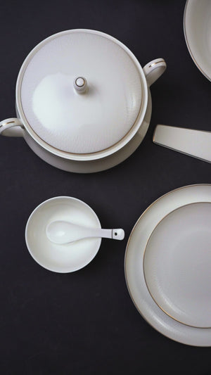 Pearl Essence 37-Piece Fine Bone China Dinner Set