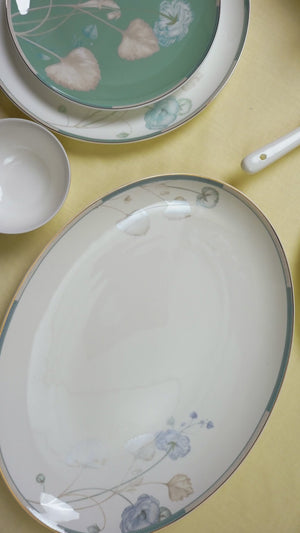 Verdant Bloom 37-Piece Fine Bone China Dinner Set
