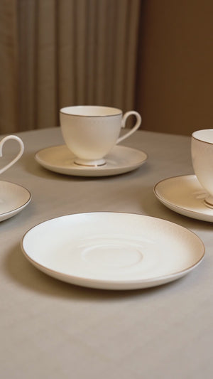 Eterna Weave Cup & Saucer Set – 12 Pieces